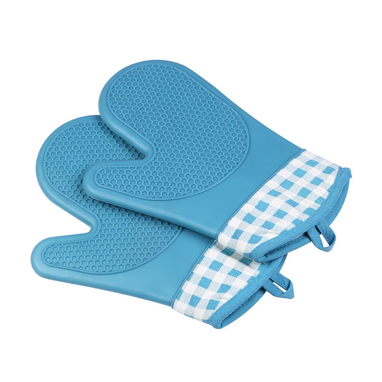 KCASA KC-PG06 1Pcs Silicone Cotton Oven Mitts Microwave Oven BBQ Heat Resistant Pot Holder Gloves