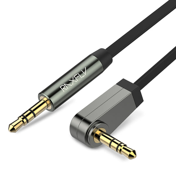 RAXFLY 3.5MM Male to Male 90 Degree Right Angle Audio AUX Cable 1m For iPhone X 8Plus Oneplus5 Car S