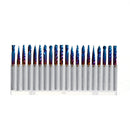 Drillpro 20pcs 3x3mm NACO Blue Coating Burrs Rotary File Tungsten Carbide Router Rasps