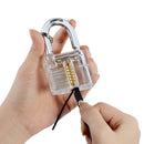 DANIU Transparent Practice Padlock with 12pcs Unlocking Lock Picks Set Key Extractor Tools