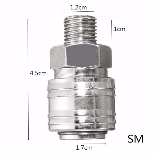 6pcs 1/4 Inch BSP FT011 Air Line Hose Compressor Fitting Connector Quick Release Male Coupler