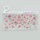 Cartoon Floral Pencil Case Creative Stationery Student Lovely Transparent Jun Pull Side Bag