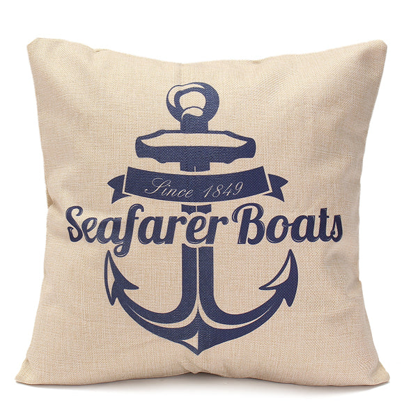 5 Pattern Mediterranean Style Fashion Cotton Linen Beige Pillow Case Home Sofa Decor