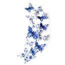 12Pcs Creative Butterfly Wall Stickers Shiny Porcelain Pattern 3D Butterfly Sticker Home Wall Decor