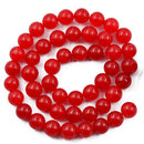 8mm Loose Beads Jewelry Making Strand 15 Inch - Red
