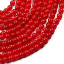 8mm Loose Beads Jewelry Making Strand 15 Inch - Red