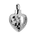 Stainless Steel Angel Heart Cremation Keepsake Memorial Ash Urn Pendant Silver