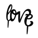 Acrylic Black Monogram Love Word Cake Topper Wedding Birthday Party Favour