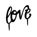 Acrylic Black Monogram Love Word Cake Topper Wedding Birthday Party Favour