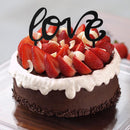 Acrylic Black Monogram Love Word Cake Topper Wedding Birthday Party Favour
