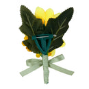 Men Women Ribbon Polyester Boutonniere Corsage Brooch Pin For Wedding Formal Party Supplies Yellow