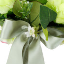 Men Women Ribbon Peony Silk Flower Boutonniere Corsage Brooch Pin For Wedding Formal Party Supplies Light Green