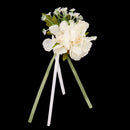 Women Fashionable Bride Bridesmaid Wrist Peony Flower Wedding Party Birthday Supplies Off White