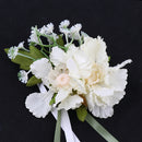 Women Fashionable Bride Bridesmaid Wrist Peony Flower Wedding Party Birthday Supplies Off White
