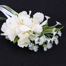 Women Fashionable Bride Bridesmaid Wrist Peony Flower Wedding Party Birthday Supplies Off White