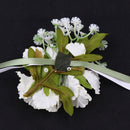 Women Fashionable Bride Bridesmaid Wrist Peony Flower Wedding Party Birthday Supplies Off White