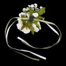 Women Fashionable Bride Bridesmaid Wrist Peony Flower Wedding Party Birthday Supplies Off White
