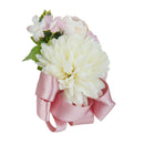 Wedding Bridal Groom Tuxedo Boutonniere Corsage Daisy Flower Brooch Satin