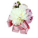Wedding Bridal Groom Tuxedo Boutonniere Corsage Daisy Flower Brooch Satin