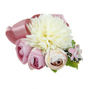 Wedding Bridal Groom Tuxedo Boutonniere Corsage Daisy Flower Brooch Satin