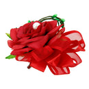 Women Faux Pearl Polyester Boutonniere Corsage Brooch Pin For Wedding Formal Party Supplies Red