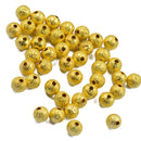 Approx.50pcs Round Stardust Spacer Beads for Jewelry Making 6mm Gold