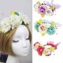 Cute Women Bohemian Style Flower Garland Headband Headpiece Hair Accessory Purple With White