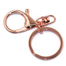 5pcs Swivel Lobster Clasp with Split Ring for Keychain 65mm Rose Gold