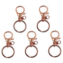 5pcs Swivel Lobster Clasp with Split Ring for Keychain 65mm Rose Gold