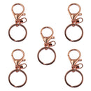 5pcs Swivel Lobster Clasp with Split Ring for Keychain 65mm Rose Gold