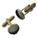 6pcs Round Cuff Links Settings Base for DIY Cabochon Jewelry Anqitue Bronze