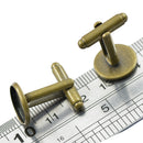 6pcs Round Cuff Links Settings Base for DIY Cabochon Jewelry Anqitue Bronze