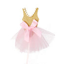 Handmade Glittery Gold Paper Princess Skirt Cupcake Toppers Set of 10