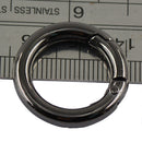 Set of 6 Round Bag Black Alloy Spring Loaded Clasp Keyring Buckle Â–Black