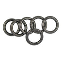 Set of 6 Round Bag Black Alloy Spring Loaded Clasp Keyring Buckle Â–Black