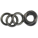 Set of 6 Round Bag Black Alloy Spring Loaded Clasp Keyring Buckle Â–Black