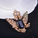Vintage Mens Crystal Angel Collar Pin Clip Brooch for T-Shirt Jewelry Gold&Black