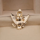 Vintage Mens Crystal Angel Collar Pin Clip Brooch for T-Shirt Jewelry Gold&Black