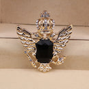 Vintage Mens Crystal Angel Collar Pin Clip Brooch for T-Shirt Jewelry Gold&Black