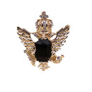 Vintage Mens Crystal Angel Collar Pin Clip Brooch for T-Shirt Jewelry Gold&Black
