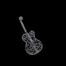 Men Black Enamel Alloy Musical Guitar Brooch Suit Pin Jewelry