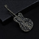 Men Black Enamel Alloy Musical Guitar Brooch Suit Pin Jewelry