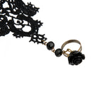 Elegant Women Girls Ladies Lace Bracelet With Ring Wedding Party Supplies Black