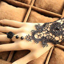 Elegant Women Girls Ladies Lace Bracelet With Ring Wedding Party Supplies Black