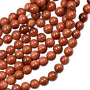 8mm Round Gold Sand Stone Gemstone Loose Beads DIY Jewelry Making 15''Strand