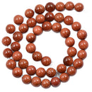 8mm Round Gold Sand Stone Gemstone Loose Beads DIY Jewelry Making 15''Strand