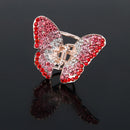 Women Girls Ladies Fashionable Rhinestone Hair Claw Clip Wedding Prom Party Supplies Pink + Red
