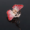 Women Girls Ladies Fashionable Rhinestone Hair Claw Clip Wedding Prom Party Supplies Pink + Red