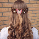 Women Girls Ladies Fashionable Rhinestone Hair Claw Clip Wedding Prom Party Supplies Pink + Red