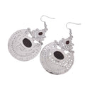 New Fashion Bohemia Retro Style Silver Plated Red Crystal Dangling Earrings